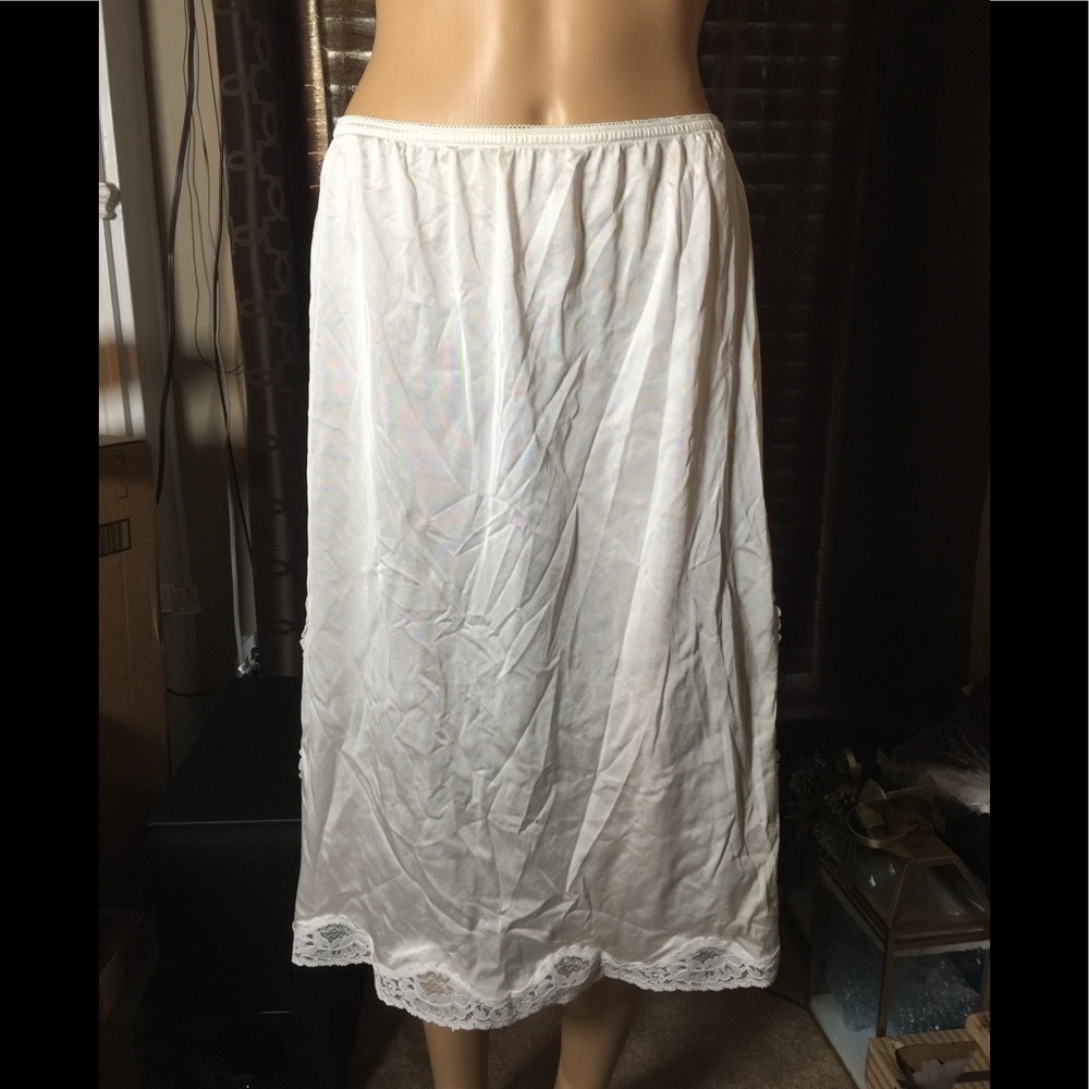 MEL-LIN ANTRON NYLON LACE TRIM SLIP XXL USA